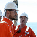 24. mai: Kronprins Haakon foretar den offisielle åpningen av Statoils nye oljefelt Peregrino utenfor Brasil (Foto: Runa Hestmann Tierno / Scanpix)